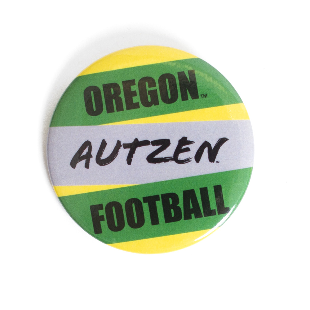 Autzen Stadium, MCM Group, Green, Collectibles, Gifts, Unisex, 2.25", Football, Button, 706229